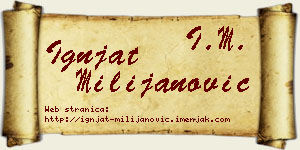 Ignjat Milijanović vizit kartica